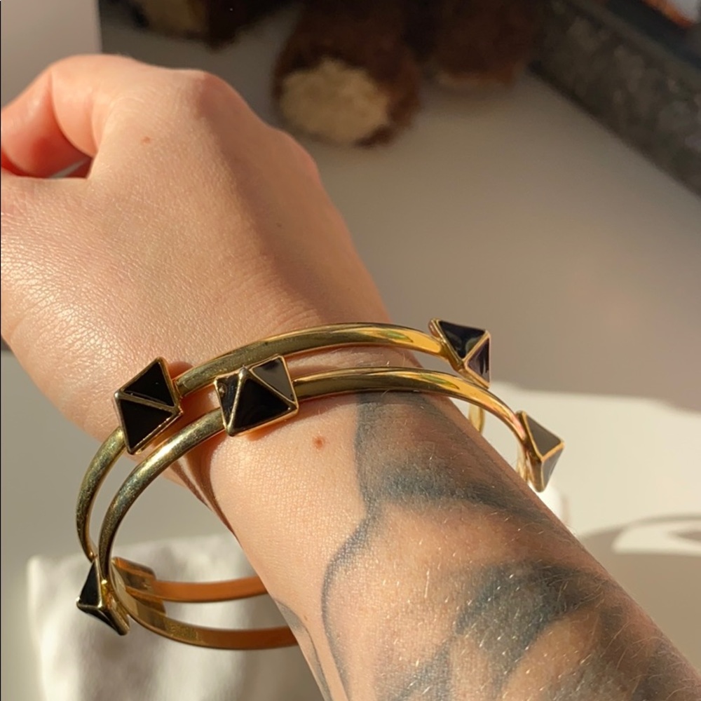 Black and gold park lane bangles